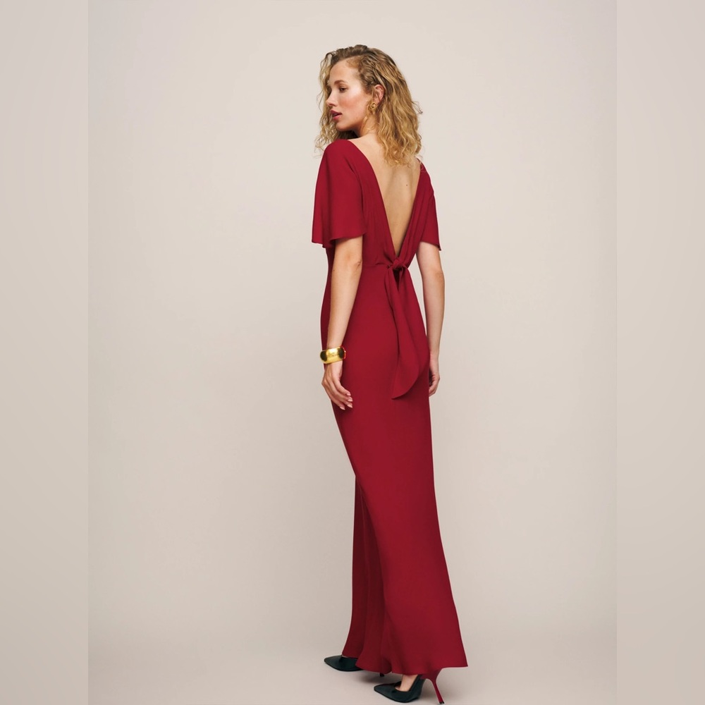 NWT Reformation open back long dress